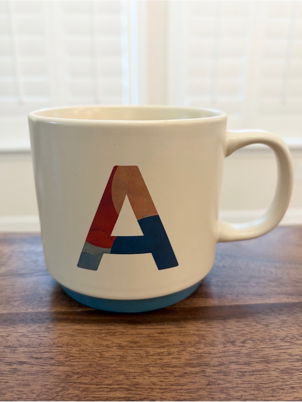 Stoneware Monogram Mug Letter A -- 16 oz